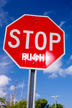 anti-Bush stop sign