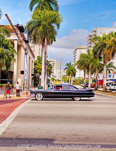 Old Cadillac In Miami Beach