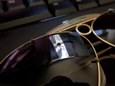 improvised aperture on shooting glasses