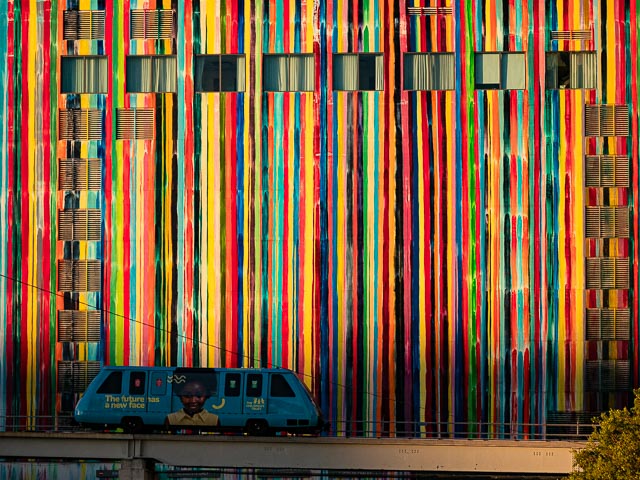 train running on time with full color coordination