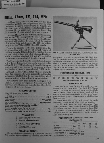 75mm RR Production Plans July 1945