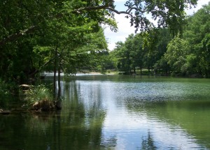 Stretch of the Blanco River near Wimberley in earlier years. This is the bit that we believe flooded out a number of homes nearby.