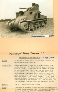 E3 Flame thrower in M3 General Grant Medium Tank