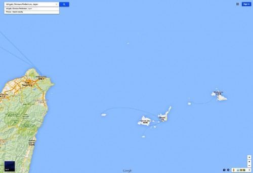  A Google map of Miyako and Ishigaki islands, part of the Okinawa Prefecture.  They are now to be the site of mobile anti-ship cruise missile batteries.as well as ground troops to secure them