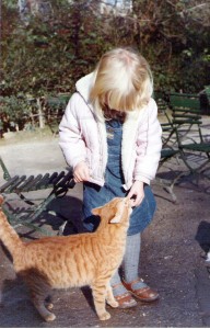 Blondie with Zappion Gardens cat