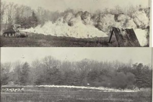 Mech Flame Throwers E4-5 (1944) firing thin and Napalm thickened fuel