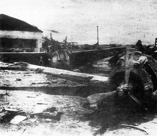 Destroyed P-35 Fighters in the aftermath of the December 8th 1941 attack