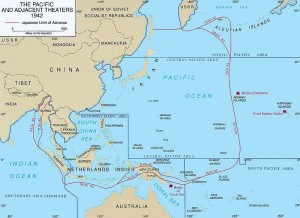 Pacific Theater Areas Map for 1942