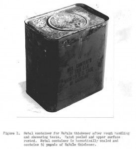 Packaging of Napalm Thickener for Overseas Shipment -- Source: Chemical Warfare Board Proj. 667, June 5, 1945