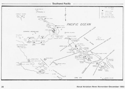 Solomans Campaign Map from a 1993 issue of Naval Aviation News.